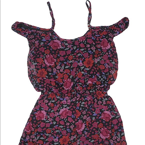 Floral Cold Shoulder Romper - Picture 3 of 4